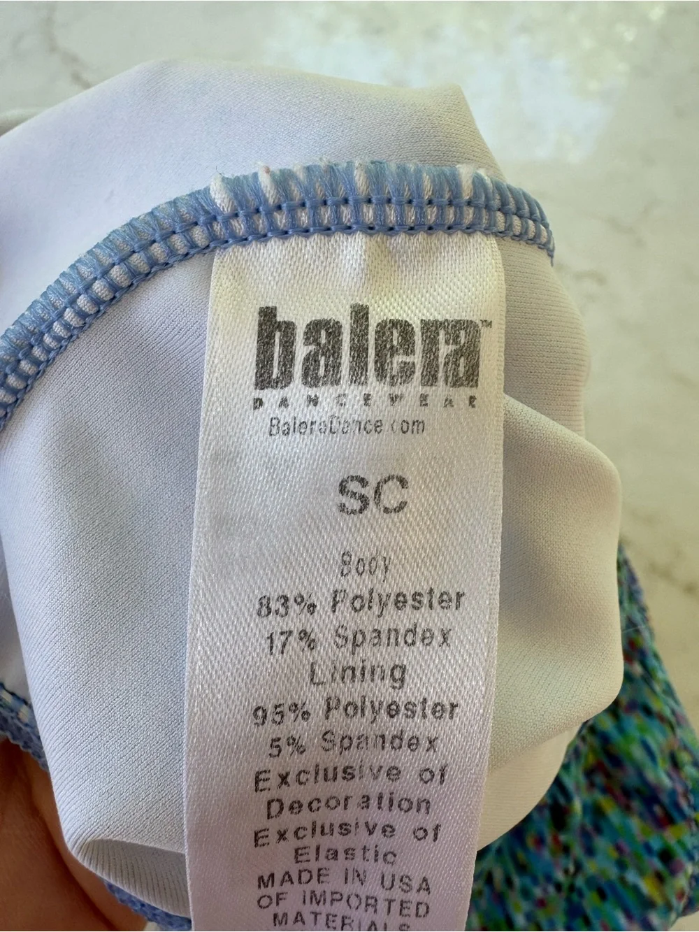 balera Light Blue Trim Multicolor Swimwear Tag